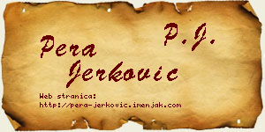 Pera Jerković vizit kartica